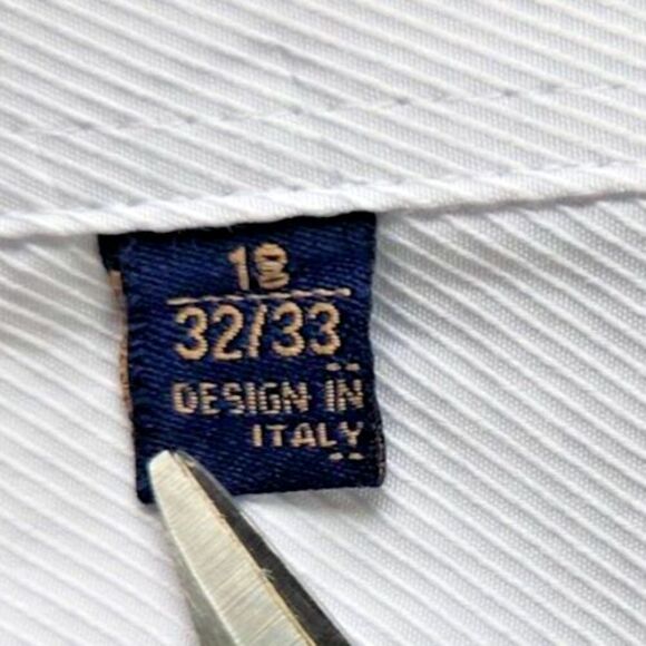 Design in Italy Luxury French Cuff Solid Men's White‎ Dress 2XL Shirt 18 x 32-33 - Picture 3 of 7